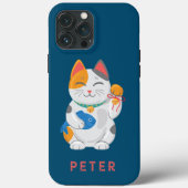 Japans Maneki Neko White Cat, gelukssymbool Case-Mate iPhone Case (Achterkant)