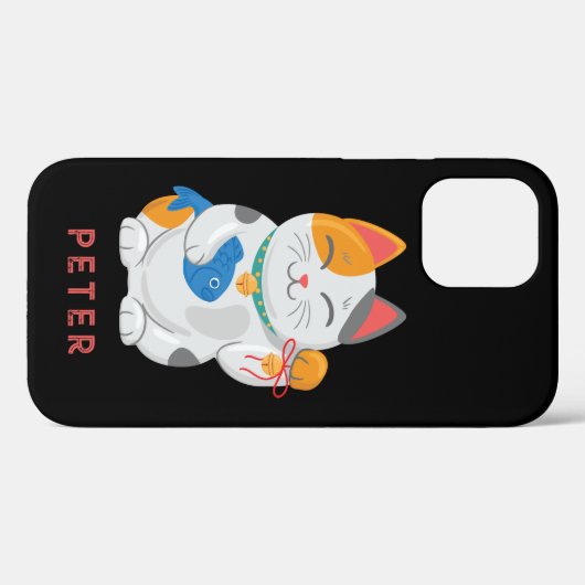 Japans Maneki Neko White Cat, gelukssymbool Case-Mate iPhone Case (Achterkant (horizontaal))
