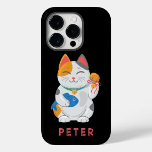 Japans Maneki Neko White Cat, gelukssymbool Case-Mate iPhone 14 Pro Hoesje