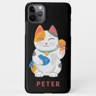 Japans Maneki Neko White Cat, gelukssymbool iPhone 11Pro Max Hoesje