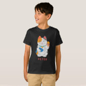 Japans Maneki Neko White Cat, gelukssymbool T-shirt (Voorkant volledig)