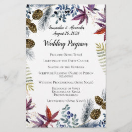 Japans Maple Floral Waterverf Wedding Programme