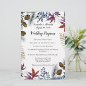 Japans Maple Floral Waterverf Wedding Programme (Staand voorkant)