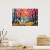 Japans Maple Forest Retreat Waterverf Poster (Keuken)