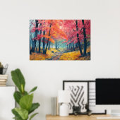 Japans Maple Forest Retreat Waterverf Poster (Thuiskantoor)