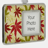 JAPANS MAPLE LEAF (CREME) VERZILVERD OMLIJST ORNAMENT (Rechts)