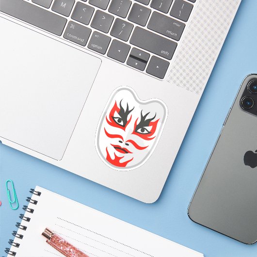 Japans masker sticker (Laptop met iPhone)
