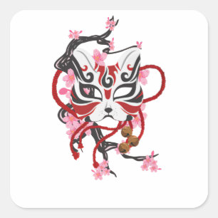  Japans Masker Vierkante Sticker