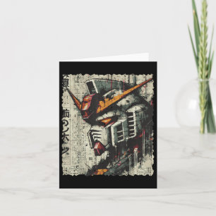 Japans Mecha Robot Head Anime Art Mannen Bo Kaart