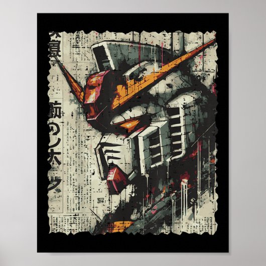 Japans Mecha Robot Head Anime Art Mannen Bo Poster (Voorkant)