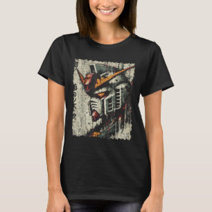 Japans Mecha Robot Head Anime Art Mannen Bo T-shirt