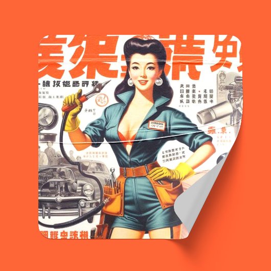 japans mechanisch meisje sticker
