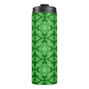 Japans medaillon patroon, diepe jade groen thermosbeker