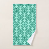 Japans Medallion Pattern, Aqua en Turquoise Bad Handdoek (Handdoek)