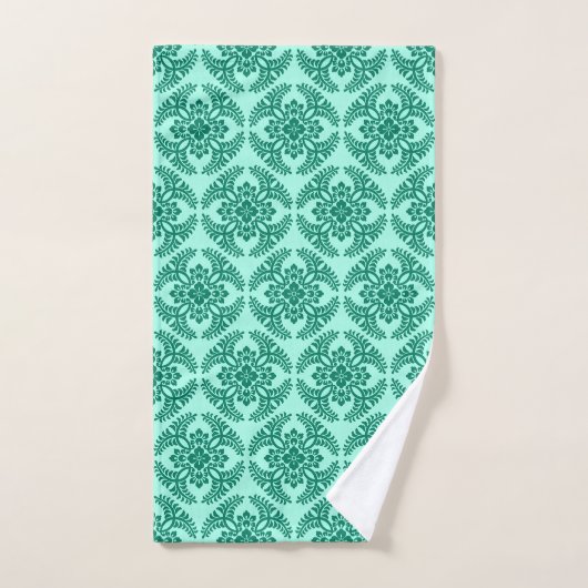 Japans Medallion Pattern, Aqua en Turquoise Bad Handdoek (Handdoek)