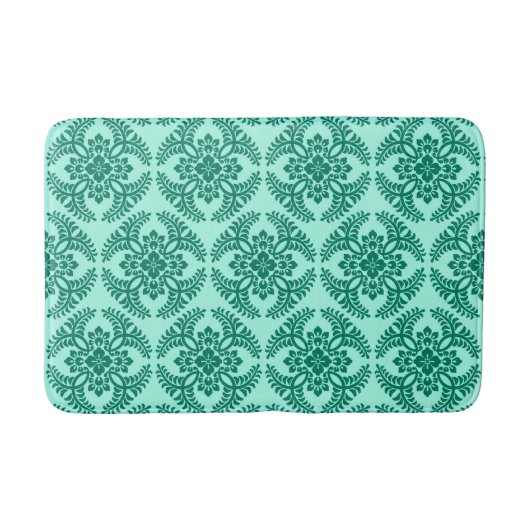 Japans Medallion Pattern, Aqua en Turquoise Badmat (Voorkant)