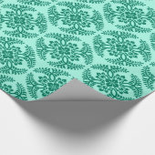 Japans Medallion Pattern, Aqua en Turquoise Cadeaupapier (Hoek)