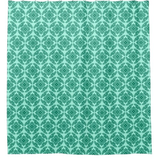 Japans Medallion Pattern, Aqua en Turquoise Douchegordijn (Voorkant)