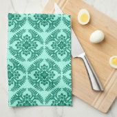 Japans Medallion Pattern, Aqua en Turquoise Ki Theedoek (Quarter Fold)