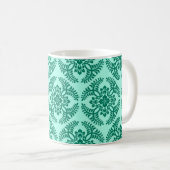 Japans Medallion Pattern, Aqua en Turquoise Koffiemok (Voorkant rechts)