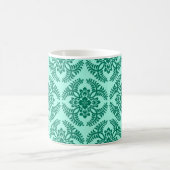 Japans Medallion Pattern, Aqua en Turquoise Koffiemok (Center)