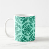 Japans Medallion Pattern, Aqua en Turquoise Koffiemok (Links)