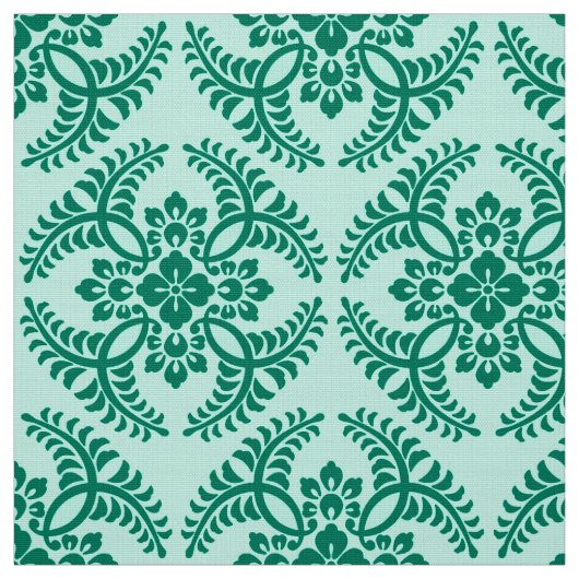Japans Medallion Pattern, Aqua en Turquoise Stof (Swatch)