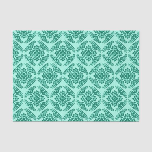 Japans Medallion Pattern, Aqua en Turquoise Tissuepapier (Voorkant)
