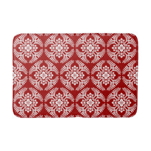Japans Medallion Pattern, Deep Red en White Badmat