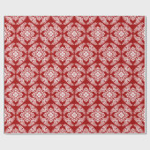 Japans Medallion Pattern, Deep Red en White Cadeaupapier (Vlak)