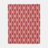 Japans Medallion Pattern, Deep Red en White Fleece Deken (Voorkant)