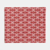 Japans Medallion Pattern, Deep Red en White Fleece Deken (Voorkant (Horizontaal))