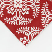 Japans Medallion Pattern, Deep Red en White Fleece Deken (Hoek)