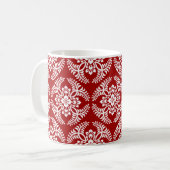 Japans Medallion Pattern, Deep Red en White Koffiemok (Voorkant links)