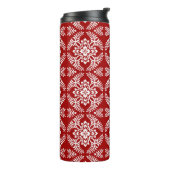 Japans Medallion Pattern, Deep Red en White Thermosbeker (Gedraaid links)