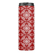 Japans Medallion Pattern, Deep Red en White Thermosbeker (Achterkant)
