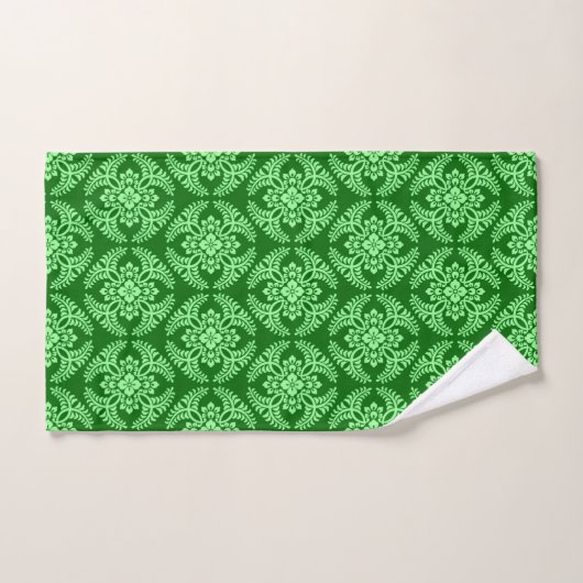 Japans Medallion Pattern, Donkere Jade Green Bad Handdoek (Handdoek)