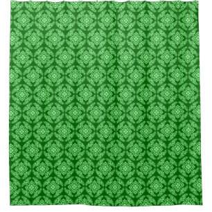 Japans Medallion Pattern, Donkere Jade Green Douchegordijn