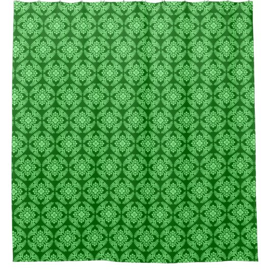 Japans Medallion Pattern, Donkere Jade Green Douchegordijn (Voorkant)