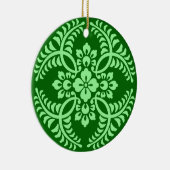 Japans Medallion Pattern, Donkere Jade Green Keramisch Ornament (Rechts)