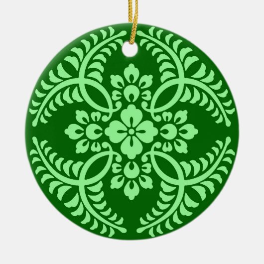 Japans Medallion Pattern, Donkere Jade Green Keramisch Ornament (Voorkant)