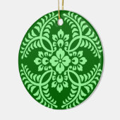 Japans Medallion Pattern, Donkere Jade Green Keramisch Ornament (Links)