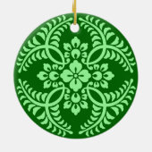 Japans Medallion Pattern, Donkere Jade Green Keramisch Ornament (Achterkant)