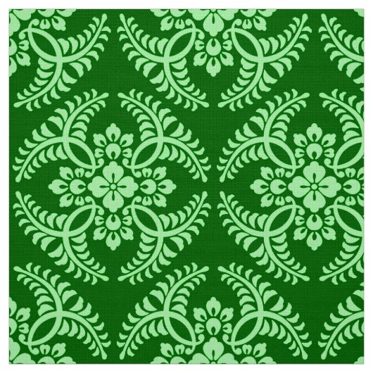 Japans Medallion Pattern, Donkere Jade Green Stof (Swatch)