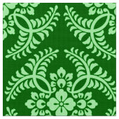 Japans Medallion Pattern, Donkere Jade Green Stof (Close Up)