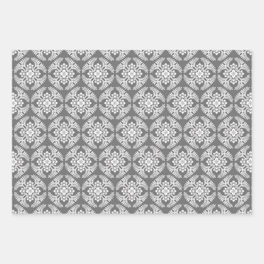 Japans Medallion Pattern, goud, grijs, groen Inpakpapier Vel (Voorkant 2)