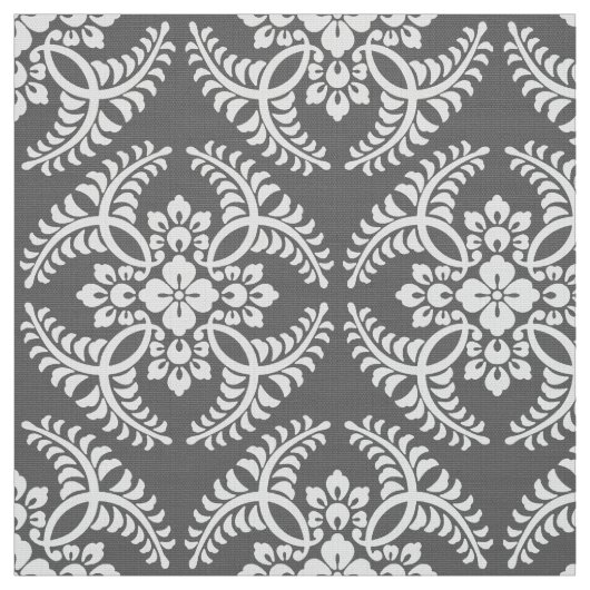 Japans Medallion Pattern, grijs / grijs & wit Stof (Swatch)