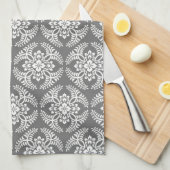 Japans Medallion Pattern, grijs / grijs & wit Theedoek (Quarter Fold)