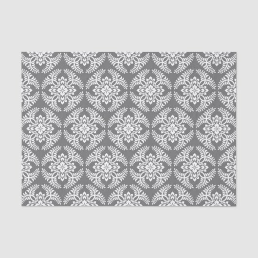 Japans Medallion Pattern, grijs / grijs & wit Tissuepapier (Voorkant)