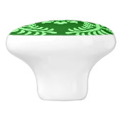Japans Medallion Pattern, Jade Green Keramische Knop (Zijkant)